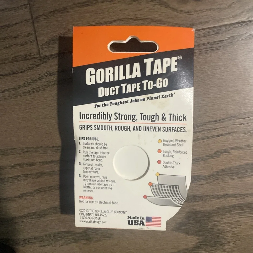 Gorilla Duct Tape,1‎ In X 30 Ft,17 Mil,Black